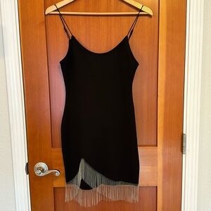 Super down Elaine Fringe Dress Black Size S